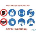 Veiligheidssticker Corona - Covid-19 - richtlijnen - hygiene maatregelen