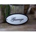 Emaille deurbordje ovaal 'Garage'