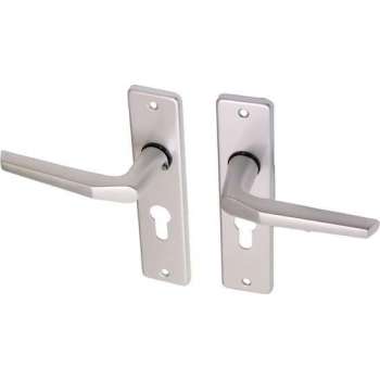 Wovar Deurkruk met schild PC55 aluminium duimmodel - Per Set