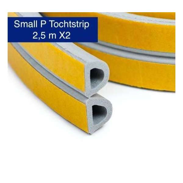 KD | Small P Tochtstrip | 2,5 meter X 2 | Water, vocht en wind werend | Grijs Tochtband KD | Small P Tochtstrip | 2,5 meter X 2 | Water, vocht en wind werend | Grijs Tochtband