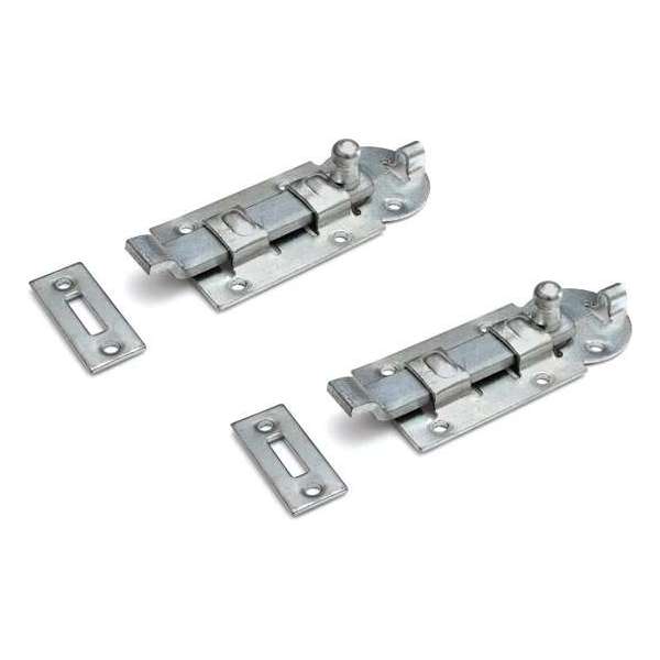 2x stuks rolschuif / rolschuiven met bocht staal verzinkt 4,4 x 10 cm - bochtmodel - profielrolschuiven / poortslot / hekgrendel 2x stuks rolschuif / rolschuiven met bocht staal verzinkt 4,4 x 10 cm - bochtmodel - profielrolschuiven / poortslot / hekgrendel