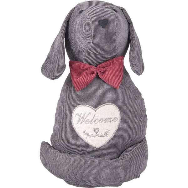 Clayre & Eef Deurstopper Hond 17*15*29 cm Grijs Katoen / polyester Deurklem Deurwig Clayre & Eef Deurstopper Hond 17*15*29 cm Grijs Katoen / polyester Deurklem Deurwig