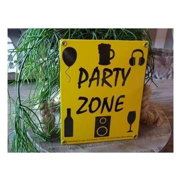 Emaille bord 'Party zone' Emaille bord 'Party zone'