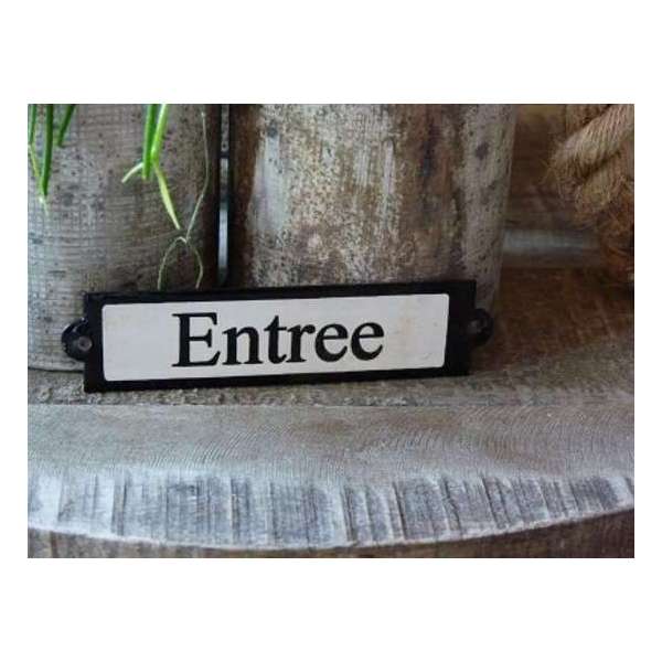 Emaille deurbordje recht 'Entree' Emaille deurbordje recht 'Entree'