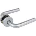 AMIG Deurklink RVS – 135x19mm Rond Rozet 53mm – Terugslagveer – Zilver