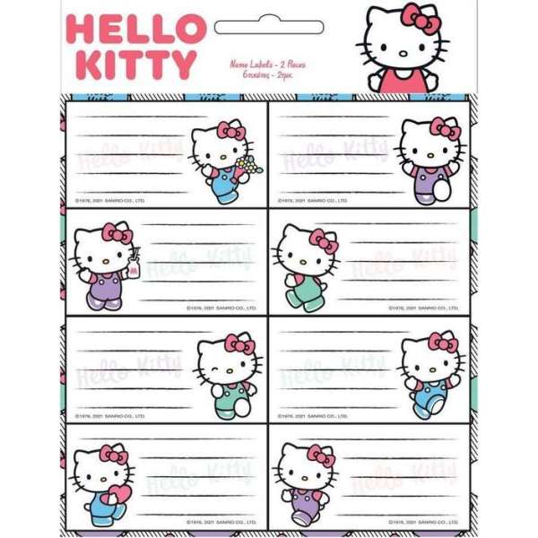 Hello Kitty Naamkaartjes Junior Roze/wit 2-delig Hello Kitty Naamkaartjes Junior Roze/wit 2-delig