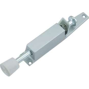 SENCYS deurvastzetter 120mm zilvergrijs met rubber dop en voetbediening