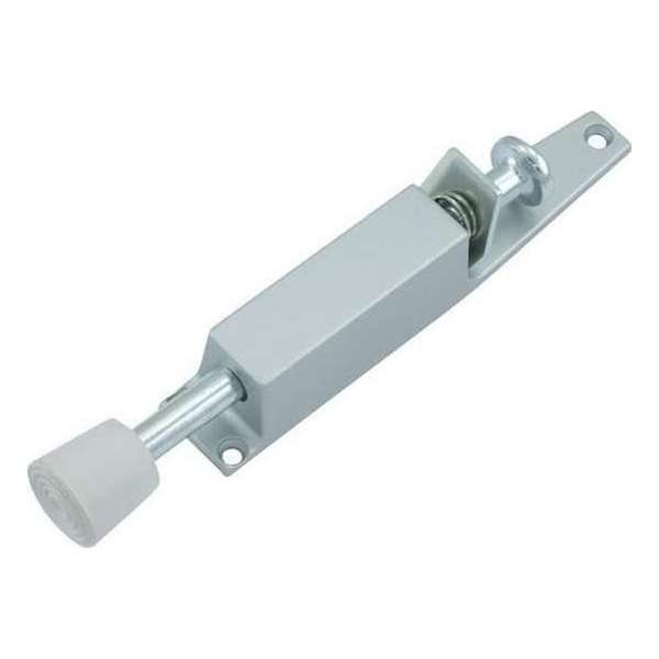 SENCYS deurvastzetter 120mm zilvergrijs met rubber dop en voetbediening SENCYS deurvastzetter 120mm zilvergrijs met rubber dop en voetbediening