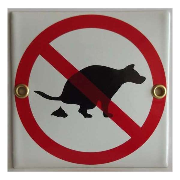 Emaille verbodsbod pictogram 'verboden huisdieren uit te laten' Emaille verbodsbod pictogram 'verboden huisdieren uit te laten'