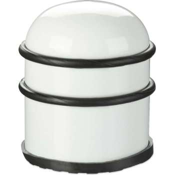 Relaxdays deurstopper rond - deurvastzetter rubber - deurstop rvs - deurbuffer - hoog