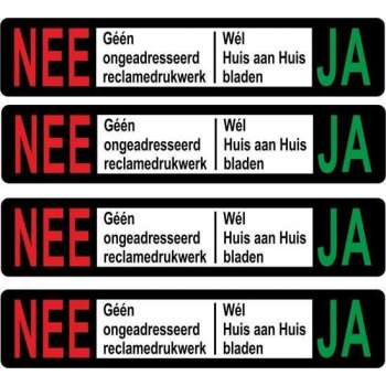 Nee - Ja voor BBK postkasten - 93x19mm