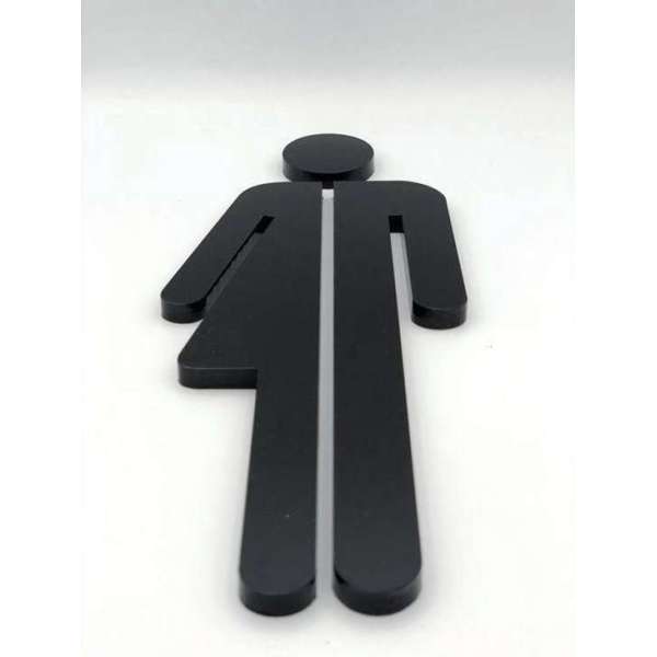 Dames en Heren toilet pictogram - 15 cm - zwart acrylaat - Promessa-Design. Dames en Heren toilet pictogram - 15 cm - zwart acrylaat - Promessa-Design.