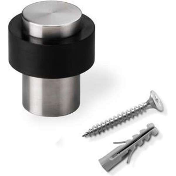 Deurstop chroom/zwart Deurstop chroom/zwart