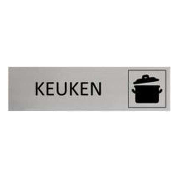 Aluminium Deurbordje Keuken 165x45mm met tape Aluminium Deurbordje Keuken 165x45mm met tape