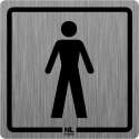WC bord RVS man 10x10 cm zelfklevend