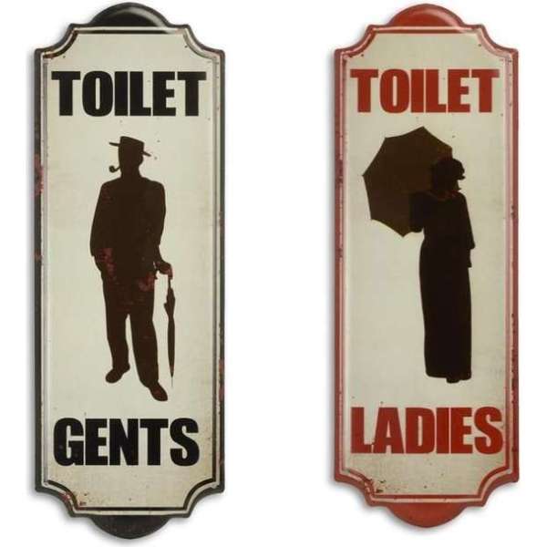 MadDeco - metalen - toilet - borden - gents - ladies - set MadDeco - metalen - toilet - borden - gents - ladies - set