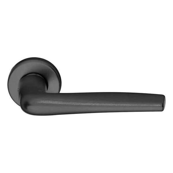 Entra Deurkruk zwart aluminium, krukstel op rond rozet 50mm (Prijs per paar) Entra Deurkruk zwart aluminium, krukstel op rond rozet 50mm (Prijs per paar)