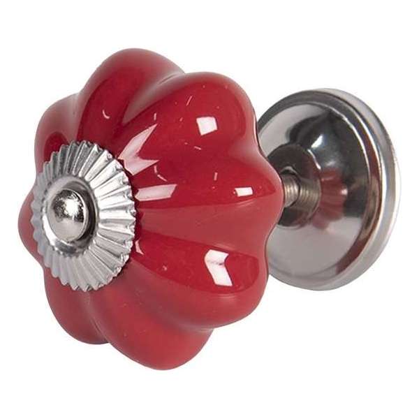 Clayre & Eef Deurknop Ø 4 cm Rood Keramiek Meubelknop Clayre & Eef Deurknop Ø 4 cm Rood Keramiek Meubelknop