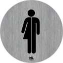 WC bord RVS genderneutraal ø 75 mm zelfklevend