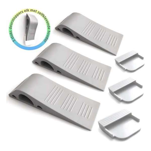 3 Stuks Siliconen Rubberen Deurstoppers Met Opberghouders - Voor Binnen en Buiten - Wig - Geurloos 3 Stuks Siliconen Rubberen Deurstoppers Met Opberghouders - Voor Binnen en Buiten - Wig - Geurloos