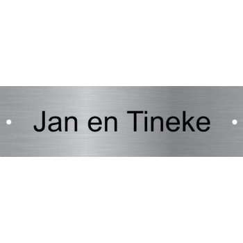 rvs naambordje voordeur | rvs naamplaatje 8x2cm