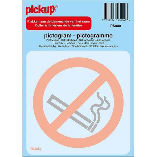 Pick-Up Pictogram Verboden te Roken - 10 x 10 cm Pick-Up Pictogram Verboden te Roken - 10 x 10 cm