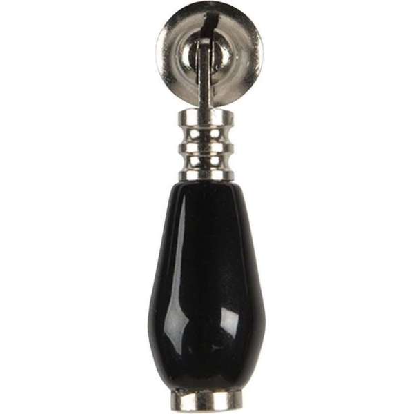 Clayre & Eef Deurknop 2*6 cm Zwart Keramiek Meubelknop Clayre & Eef Deurknop 2*6 cm Zwart Keramiek Meubelknop