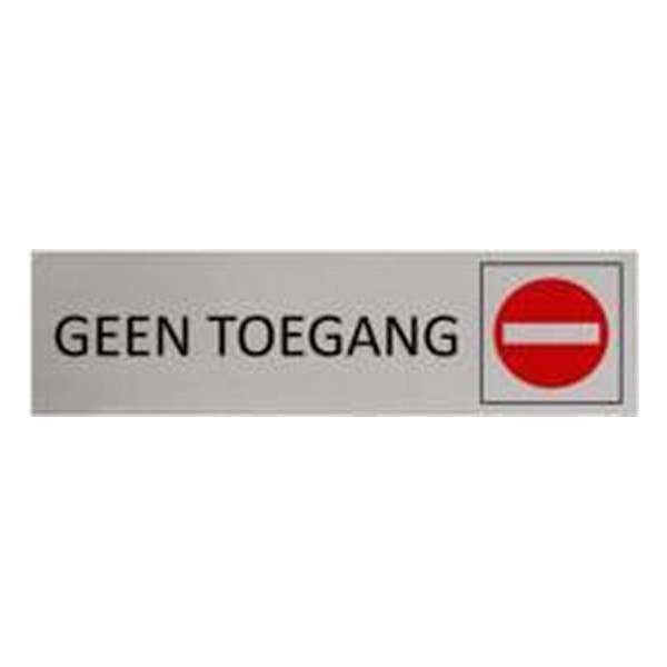 Aluminium Deurbordje Geen toegang 165x45mm met tape Aluminium Deurbordje Geen toegang 165x45mm met tape