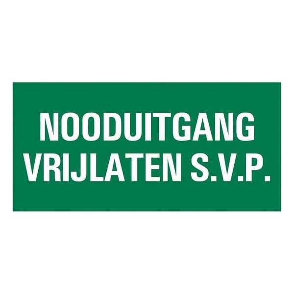 Pickup Vluchtweg - Nooduitgang vrijlaten - conform NEN-EN-ISO 7010 bord 30x15 cm Pickup Vluchtweg - Nooduitgang vrijlaten - conform NEN-EN-ISO 7010 bord 30x15 cm