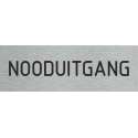 Deurbordje - nooduitgang bord - bordje - nooduitgang - rechthoekig met RVS look