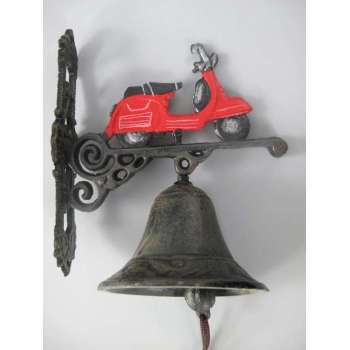 Maddeco - Gietijzeren - deurbel - vespa - scooter - rood - gietijzer - bel