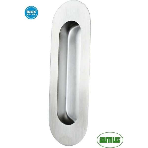 AMIG Schuifdeurkom 150x50mm – gebosteld RVS 304 – ovaal blind – schuifdeurbeslag – schuifdeursysteem – loftdeur AMIG Schuifdeurkom 150x50mm – gebosteld RVS 304 – ovaal blind – schuifdeurbeslag – schuifdeursysteem – loftdeur