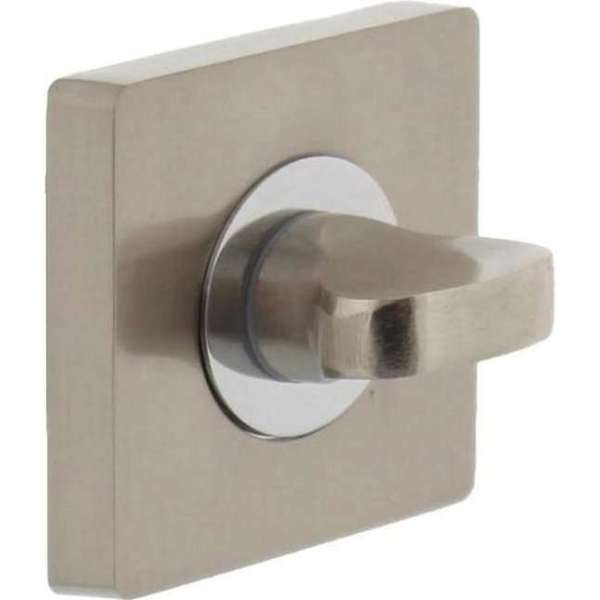 Intersteel Rozet toilet-/badkamersluiting vierkant chroom/nikkel mat Intersteel Rozet toilet-/badkamersluiting vierkant chroom/nikkel mat