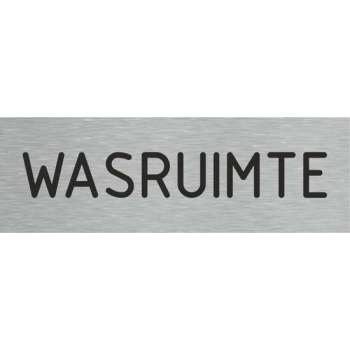 Deurbordje - wasruimte bord - bordje - wasruimte - rechthoekig met RVS look