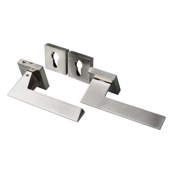 AMIG Deurklink 146mm + Rozet 51mm – Sleutelgaat – Aluminium – Vierkant AMIG Deurklink 146mm + Rozet 51mm – Sleutelgaat – Aluminium – Vierkant