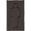 Clayre & Eef WC Bordje Heren 6*1*11 cm Bruin Ijzer Rechthoek Toilet Bordje Tekstbord Wandbord