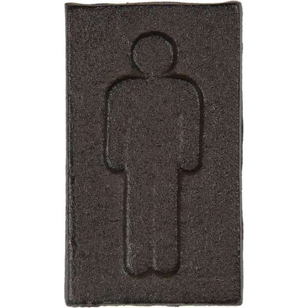 Clayre & Eef WC Bordje Heren 6*1*11 cm Bruin Ijzer Rechthoek Toilet Bordje Tekstbord Wandbord