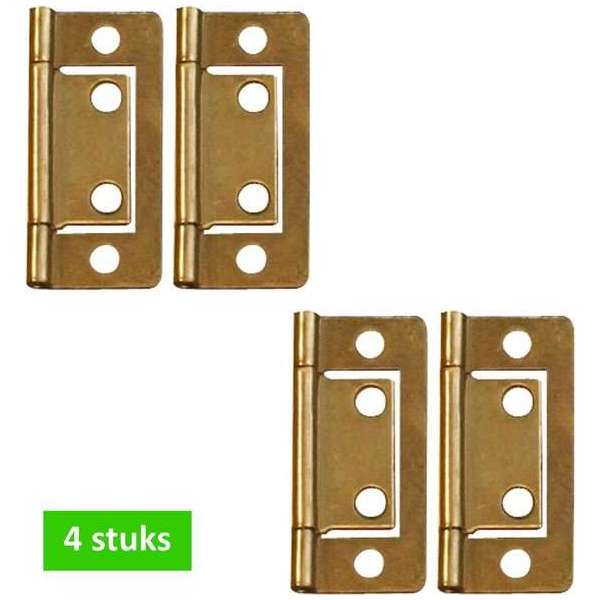 i-Fix louvredeurscharnier 50mm vermessingd staal | set van 4 stuks i-Fix louvredeurscharnier 50mm vermessingd staal | set van 4 stuks