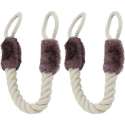 Relaxdays deurstopper deurklink - klembescherming bruin - 2 stuks - vingerbescherming