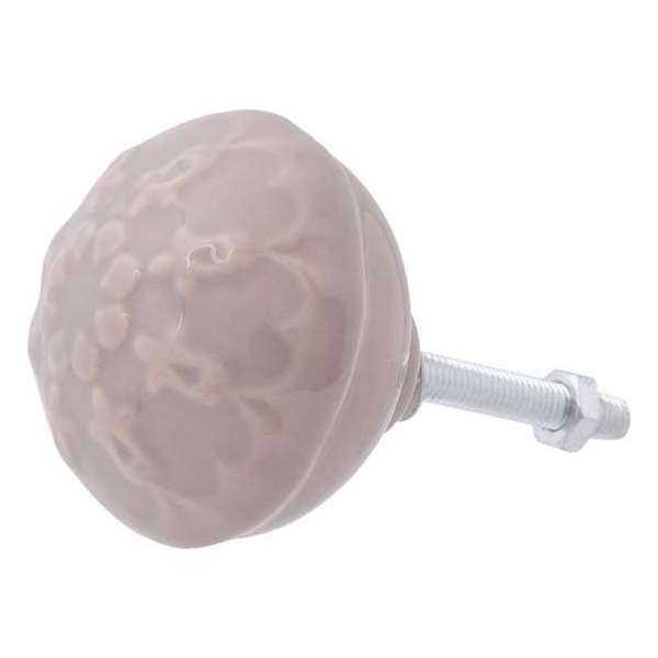 Clayre & Eef Deurknop Ø 4*4 cm Beige Keramiek Rond Bloem Meubelknop Clayre & Eef Deurknop Ø 4*4 cm Beige Keramiek Rond Bloem Meubelknop