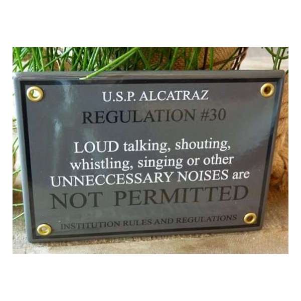 Emaille bord 'U.S.P. Alcatraz' Emaille bord 'U.S.P. Alcatraz'
