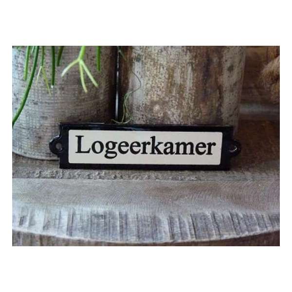 Emaille deurbordje recht 'Logeerkamer' Emaille deurbordje recht 'Logeerkamer'