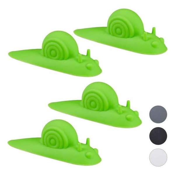 Relaxdays 4x deurstopper slak - deurstop - deurbuffer - rubber - zacht - groen Relaxdays 4x deurstopper slak - deurstop - deurbuffer - rubber - zacht - groen