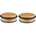 2x Kleine metalen deurstopper 10 x 4,5 cm - Huishouden deurstoppers/deurwiggen - hout/metaal - bamboelook