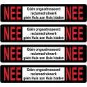 Nee - Nee voor BBK postkasten - 93x19mm
