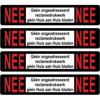 Nee - Nee voor BBK postkasten - 93x19mm