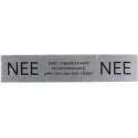 Nee-Nee brievenbusplaatje van RVS-look, 150x35 mm