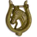 Maddeco - Gietijzeren - deurklopper - paard - hoefijzer - gietijzer - bruin