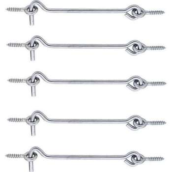 5x stuks windhaak / windhaken - verzinkt staal - 3 x 0,3 cm - stormhaken - deurhaken / raamhaken / deurvastzetters