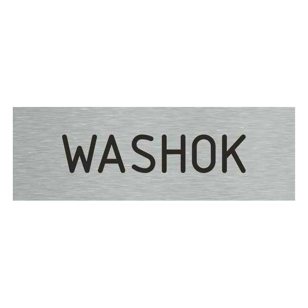 Deurbordje - washok bord - bordje - washok - rechthoekig met RVS look Deurbordje - washok bord - bordje - washok - rechthoekig met RVS look